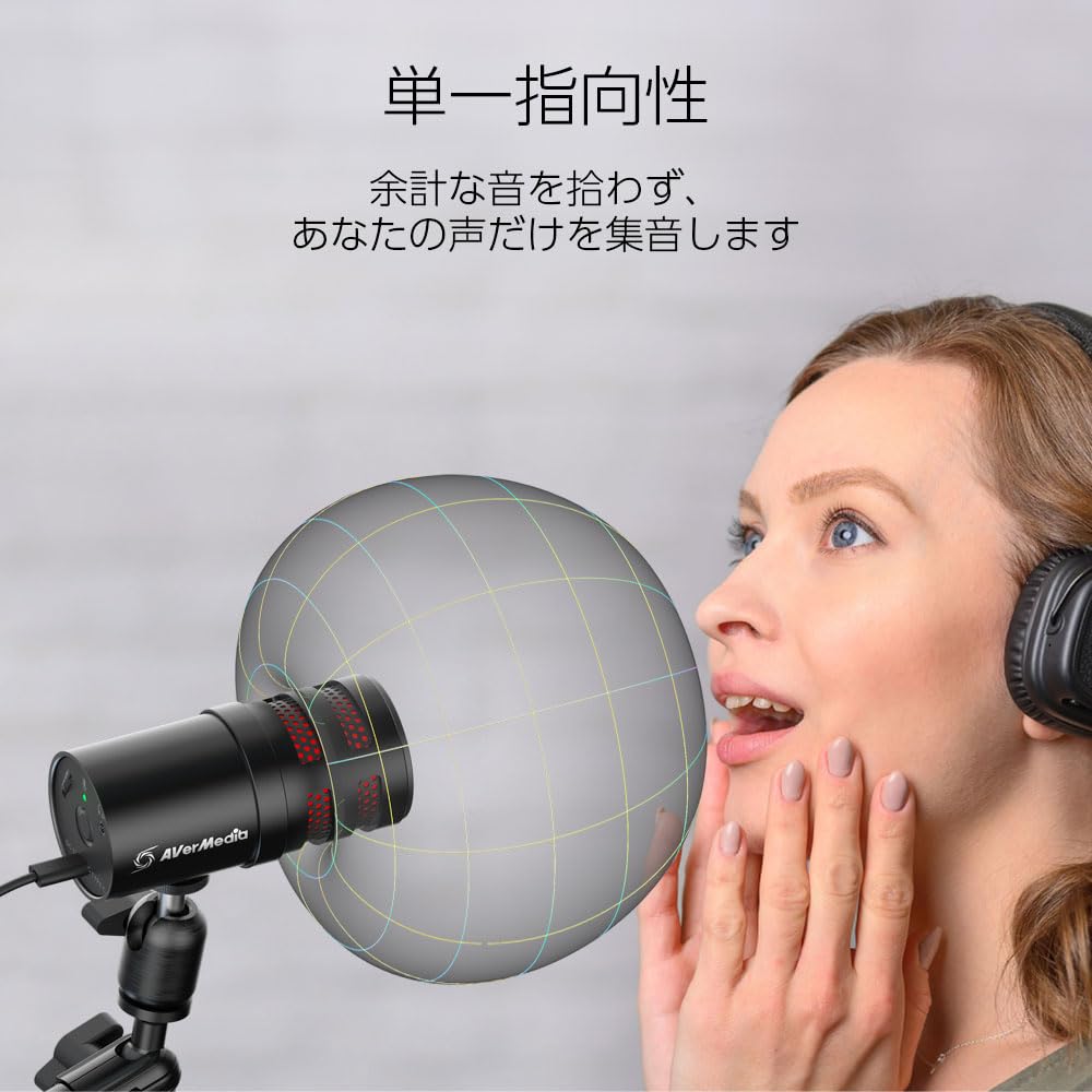 AVerMedia LIVE STREAMER MIC, однонаправленный конденсаторный микрофон с USB-подключением, AM310G2 SP1189