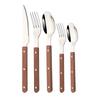 5/20Pcs Imitative Wood Silver Dinnerware Set Western Knife Fork Spoons Set Mirror Stainless Steel Cutlery Kitchen Silverware Set