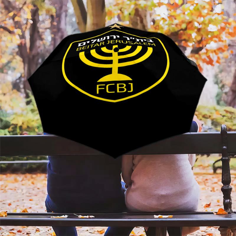 1 PC Automatic Folding Umbrella - Beitar Jerusalem Fc Pattern Portable Foldable Design With 8 Ribs Christmas Birthday Gifts