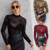 Autumn Sexy Mesh Bottoming Shirt Thin Section See-through Thin Tops Women Versatile Closet Essential Fashion Items Shirt
