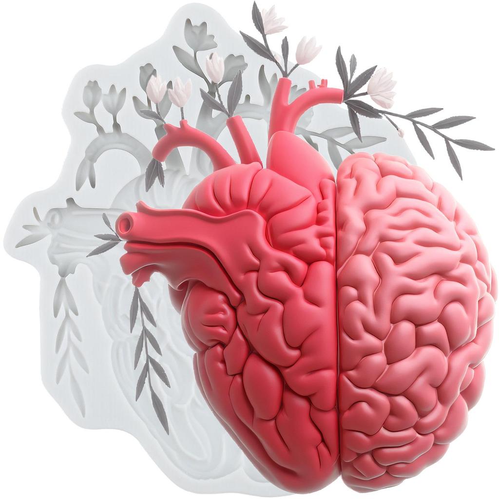 Силиконовая форма для человеческих органов Легкое Сердце Мозг Череп Скелет Формы для мастики Инструменты для украшения торта Топпер для кексов Конфеты Сахарная мастика Полимерная глина