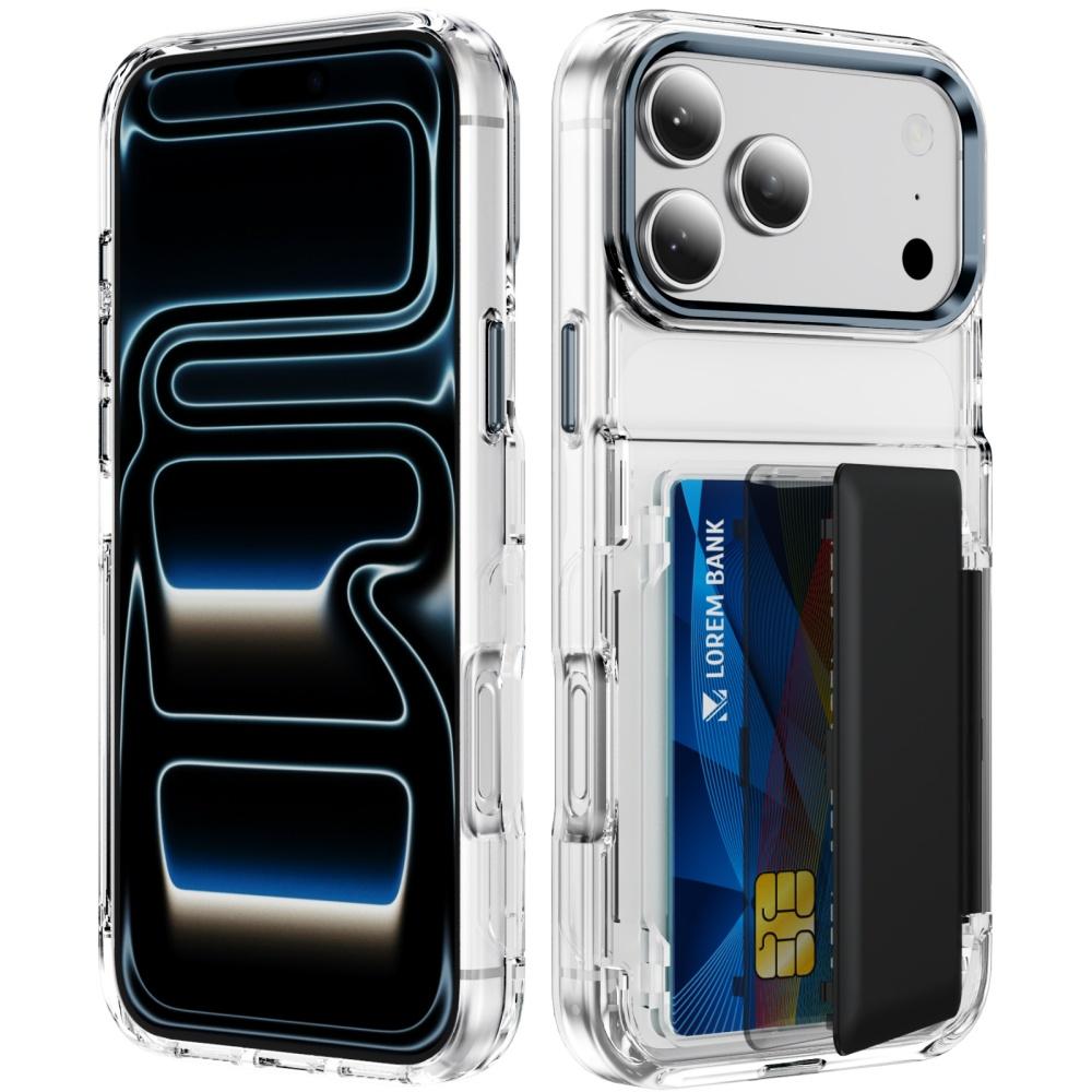 18pro Прозрачный чехол-держатель с двумя слотами для карт для iPhone 18 Pro Max 15 17 Pro 16 12 13 11 Ударопрочный кошелек с слотом Жесткая крышка