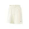 Li Ning Fitness Series Solid Color Mid Waist Elastic Versatile Five Point Casual Shorts Women Shorts Mother-Of-Pearl-White AKSV438-1