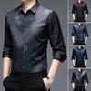 Мужская повседневная рубашка, весенне-осенняя однобортная рубашка с лацканами и длинными рукавами, топы с принтом, деловая рубашка против морщин