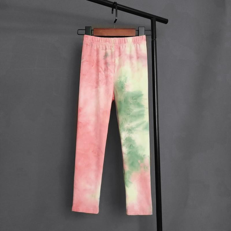 Spring Autumn Kids Pants Colorful Fluorescent Color Printing Leggings For Girls Trousers Baby Girls Soft Elastic Skinny Pants