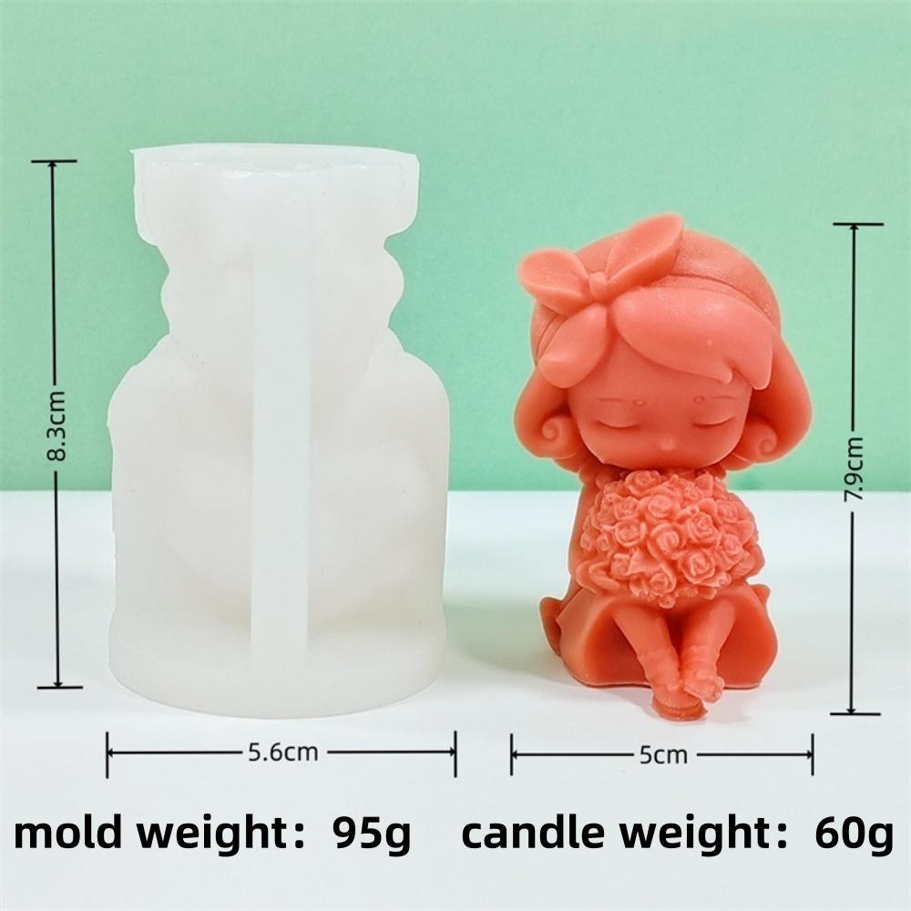 3D Силиконовая форма для свечи «Девочка, собирающая цветы», DIY, Крылья желаний, Девочка, свеча, форма для гипса, мыла, смолы, инструмент для выпечки шоколадного торта, подарок
