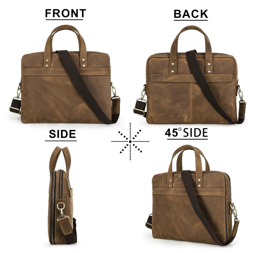 Сумки для ноутбуков CONTACT'S из натуральной кожи для мужчин, сумки через плечо, сумки-тоут, компьютерные сумки, чехол для ноутбука 14,2 дюйма