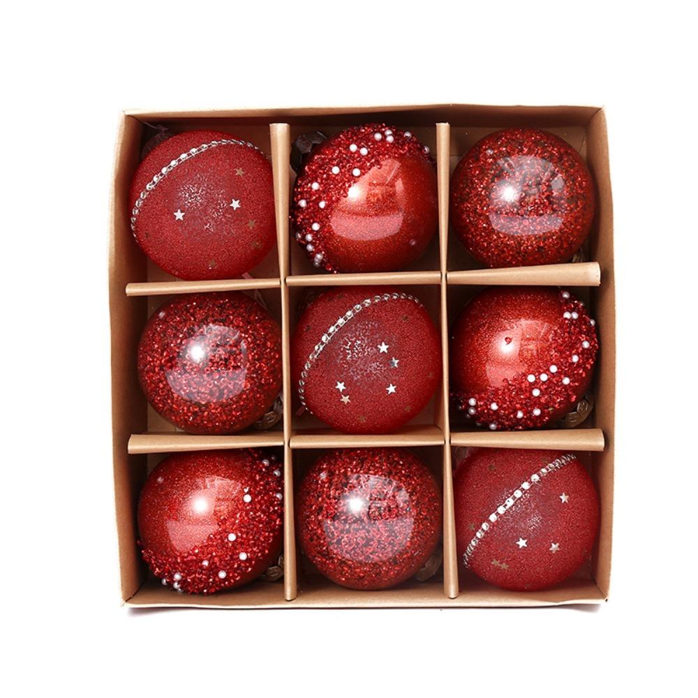 9 шт. 8 см Рождественские шары набор ПЭТ многоразовые рождественские подвесные шары изысканные небьющиеся елочные украшения детские подарки