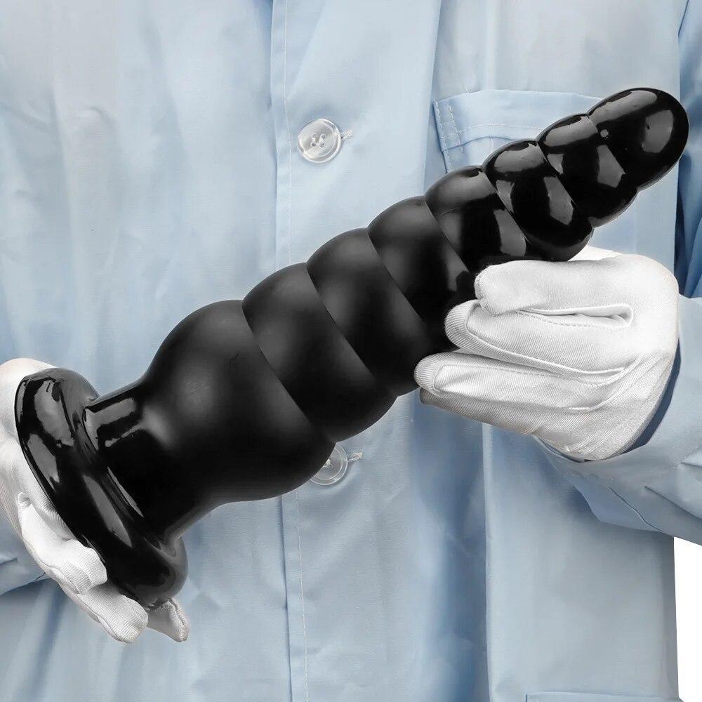 Black Extra Large Anal Plug with Suction Cup Fisting Toy Anal Expander Adult Sex Toy Big Dick PVC Dildo