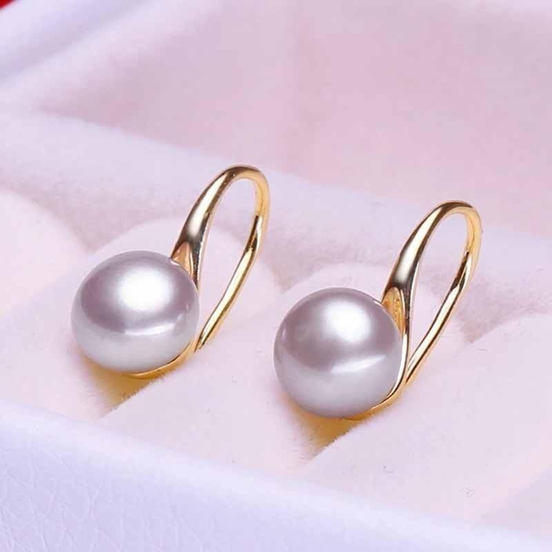Simple Artificial Pearl Pendant Necklace Earrings Jewelry Set  For Women