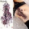 Purple Rose Jewelry Water Transfer Tattoo Stickers Women Body Chest Art Temporary Tattoo Girl Waist Bracelet Flash Tatoos Flower