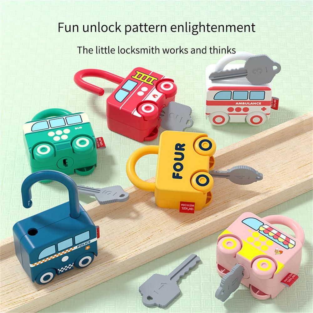 6 шт. Детский обучающий замок Открыть Разблокировать Игрушка-машинка с ключами Детские Монтессори развивающие игрушки Обучающие замки Игры на сопоставление Игрушка