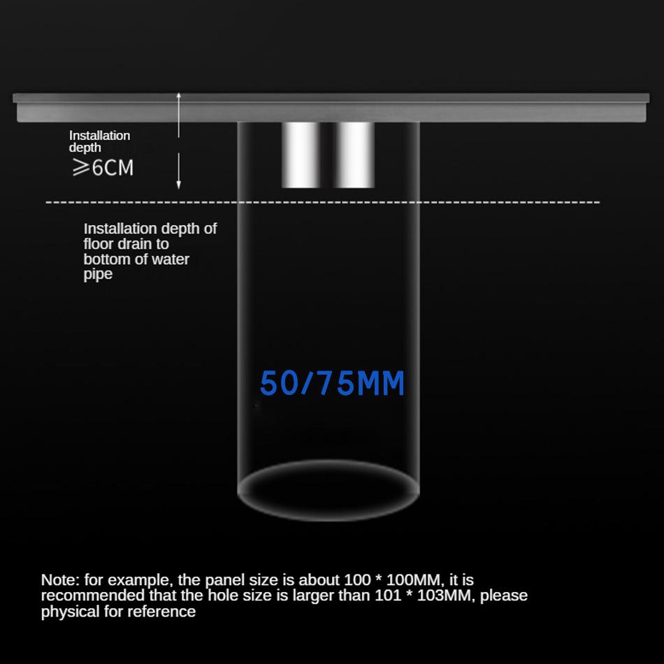 304 Нержавеющая сталь Слив для пола Анти-запах для ванной Душ Длинный слив Линейный слив для сточных вод Крышка для сливов для пола 20 30 40 50 CM
