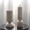 Wabi-Sabi Imitation Travertine Marble Candlestick for Tea Room & Desktop Decor