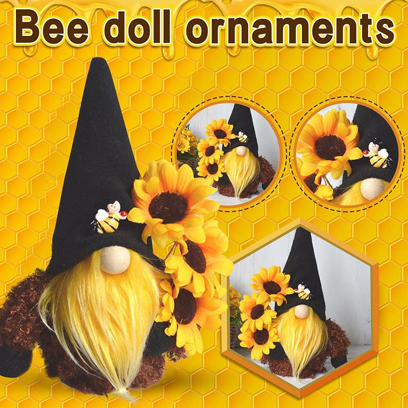 2024 New Bee Festival Faceless Doll Dwarf Cute Sunflower Bee Goblin Autumn Doll Ornament