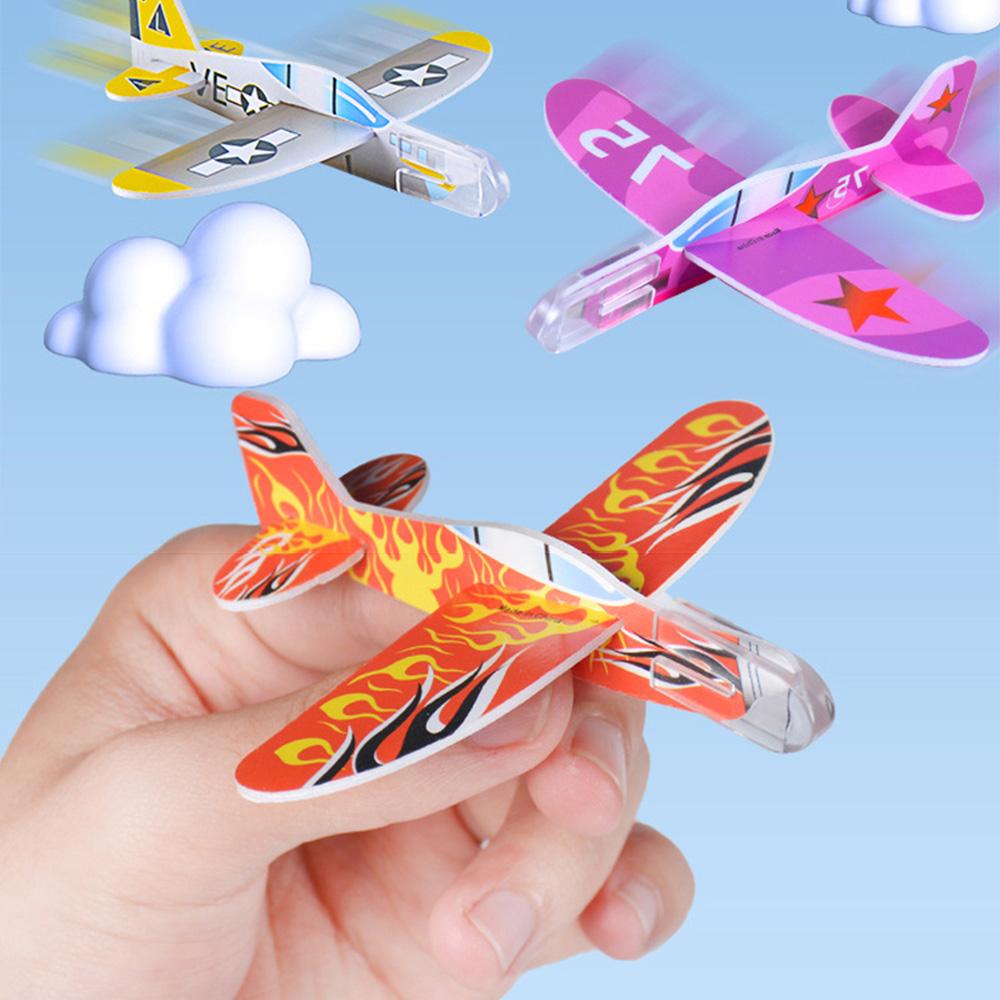10-1Pcs Mini Diy Hand Throw Flying Glider Planes Kids Game Toys Foam Airplane Party Favors Gift Outdoor Launch Fighter Toy