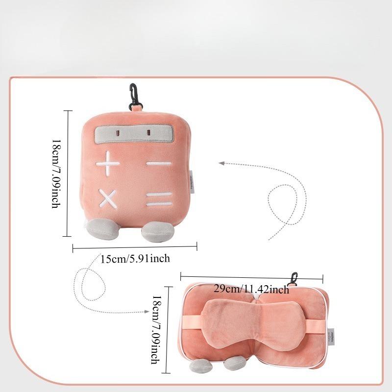 Cartoon Cute Eye Mask Pillow 2 in 1 Convertible Neck Pillow Multi Function Portable For Travel And Office