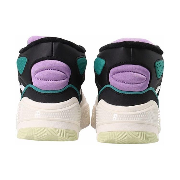 Anta Кроссовки Lifestyle Series из износостойкого нескользящего флиса с высоким верхом для повседневного ношения, женские кроссовки, цвет черный, белый, фиолетовый 122148902-2