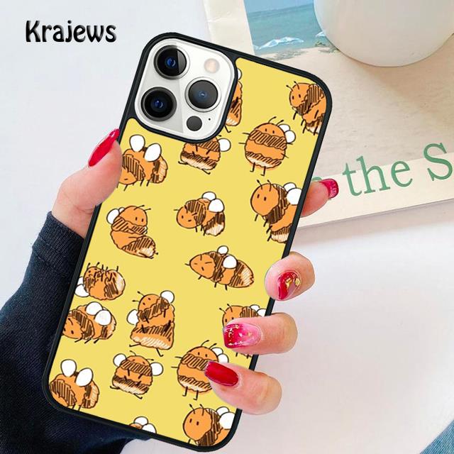 Bee Bumblebee Pattern soft Phone Case Cover For iPhone 17 Air 16 15 14 plus 11 12 13 pro max coque Shell Fundas