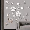 18Pcs/set Acrylic Mirror Wall Stickers 3D Art Mural Crafts Flower Wall Sticker Bathroom