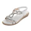 Shoes for Women Summer Women Platform Elastic Band Wedges Sandals Plus Size 36-42 Rhinestone Sandalias Mujer Women Sandals