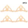 4pcs Wood Carved Corner Onlay Applique Unpainted Cabinet Decal for Home Furniture Decor