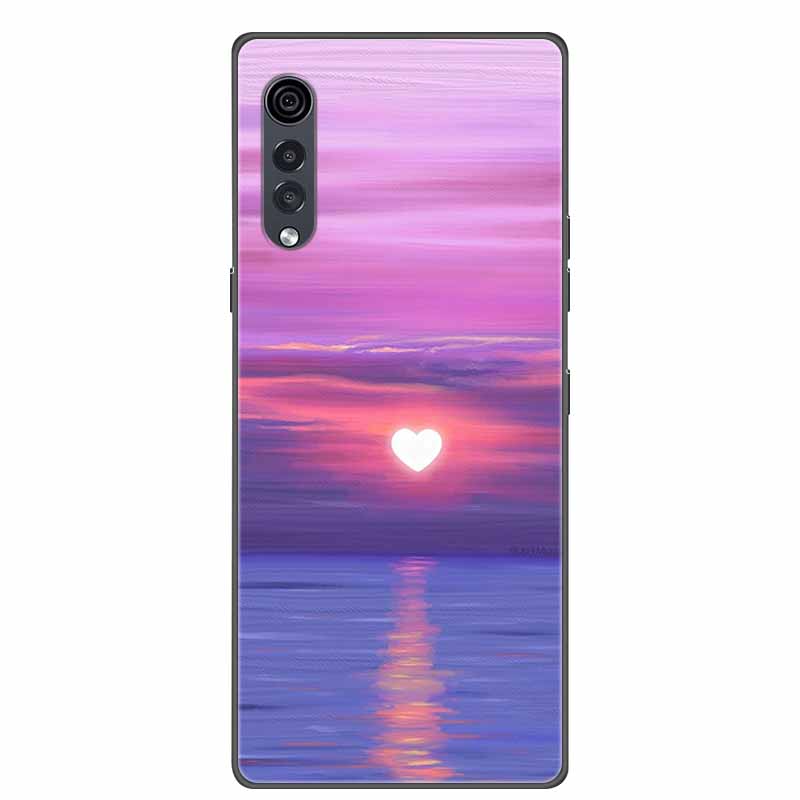 Для телефона LG Velvet Роскошный Чехол Черный Мягкий Силикон ТПУ Задняя Крышка для LGVelvet 5G Funda LMG910EMW Защитный Колпачок Capa Мультяшный Coque