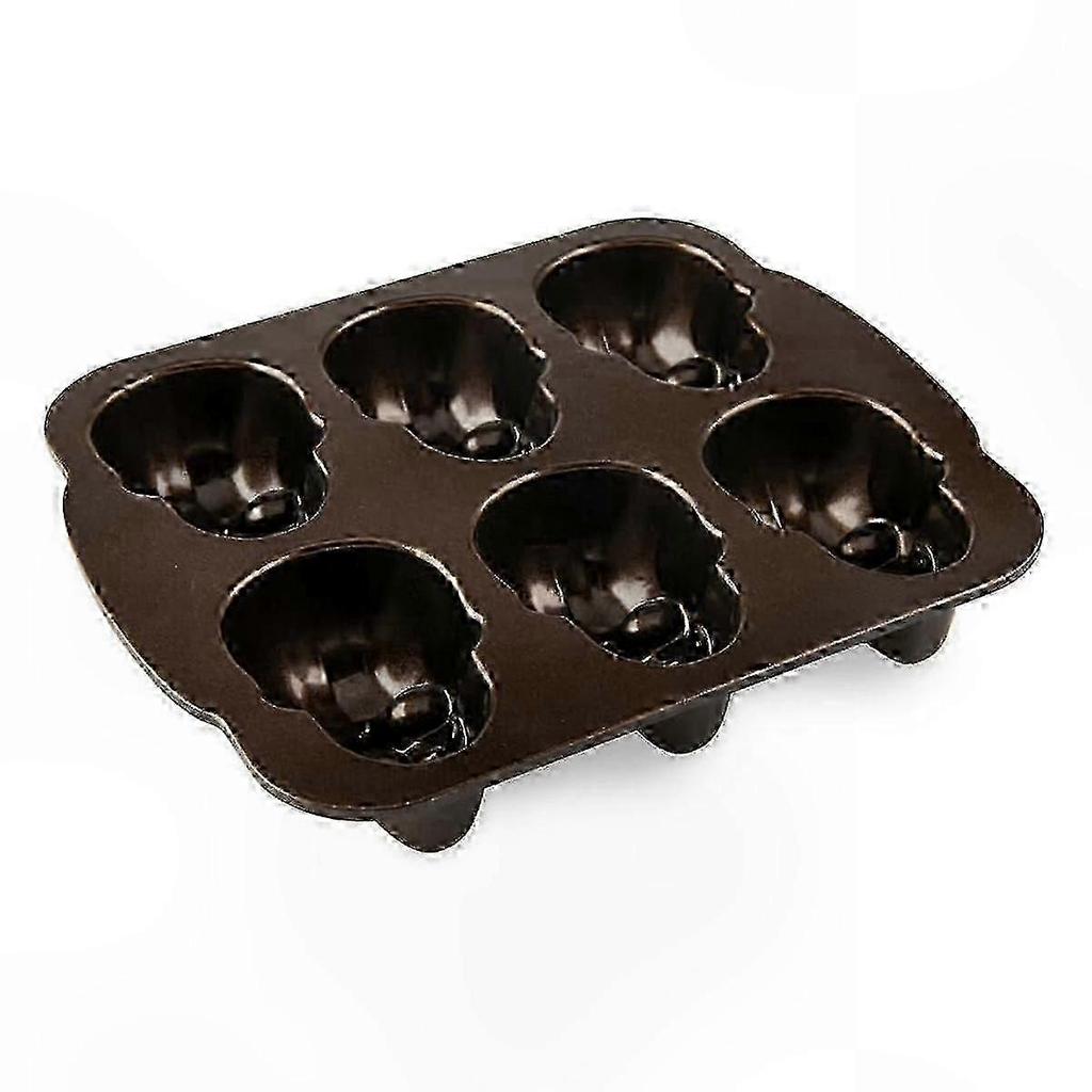 Halloween Bakeware Set, Skull-Shaped Cakelet Pan, Bronze Finish New Arrival