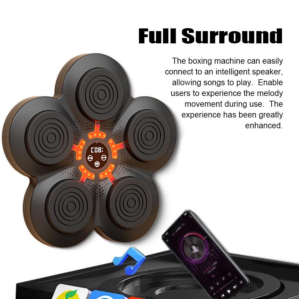 Smart Musical Boxing Machine with Gloves Electronic BT Boxing Target Wall Mounted Boxing Trainer