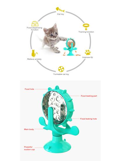 Pet Toys: Small Puppy Teaser & Cat Slow Feeder Windmill