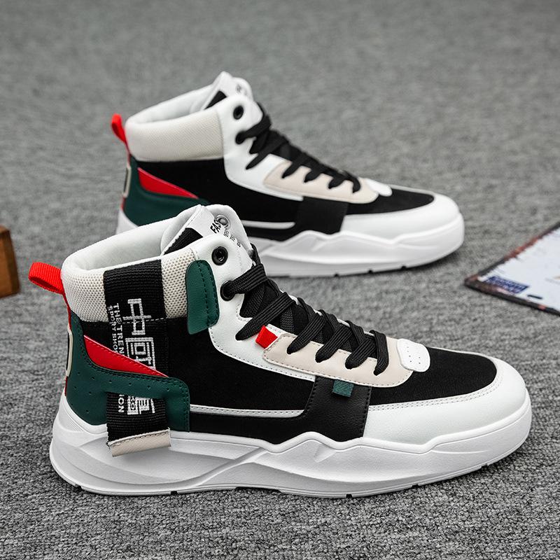 Мужская обувь с высоким берцем, зима 2023, новая мужская дышащая повседневная универсальная плюшевая хлопковая обувь, модная транспортная обувь