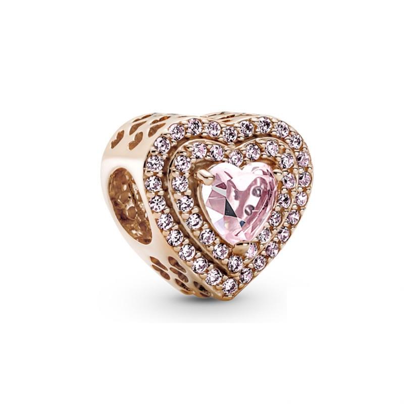 Розовое золото, сверкающее всевидящее око, тигр, фламинго, очаровательная бусина, подходит для оригинального модного браслета, ювелирные изделия своими руками для женщин