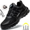 Breathable Safety Shoes Men Rotating Button Work Shoes Air Cushion Men Protective Shoes Anti-smash Anti-puncture Work Boots