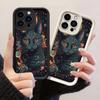 JT368 Мистический Черный Кот Эстетика для iPhone 17 16 15 14 13 Pro Max Samsung S26 S25 Ultra A17 A07 A56 A16 Xiaomi 15T Redmi 15c Note 14 13 Мягкий Чехол