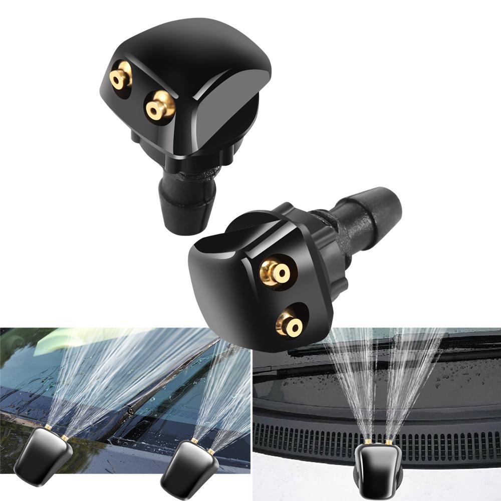2 Pcs Car Dual Holes Windshield Wipers Nozzle Fits Most Car Models Car Wiper Water Spray Jet Adjustable Wipers Accessories