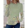 Women's T Shirt Floral Casual Long Sleeve Crew Neck Regular Tops Daily Print Sage Green Purple Beige Gray Spring