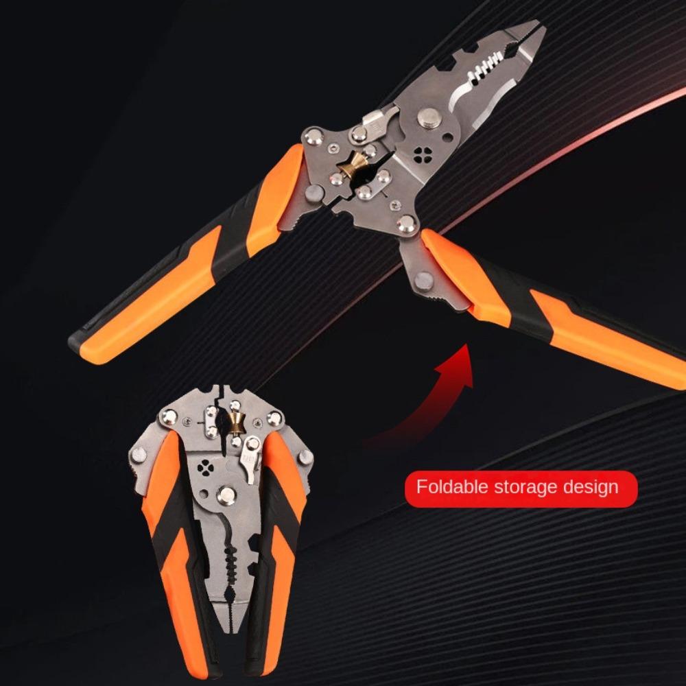 Клещи для зачистки проводов из высокоуглеродистой стали, складной инструмент для зачистки проводов 12 в 1, нескользящие, удобные клещи для электрика