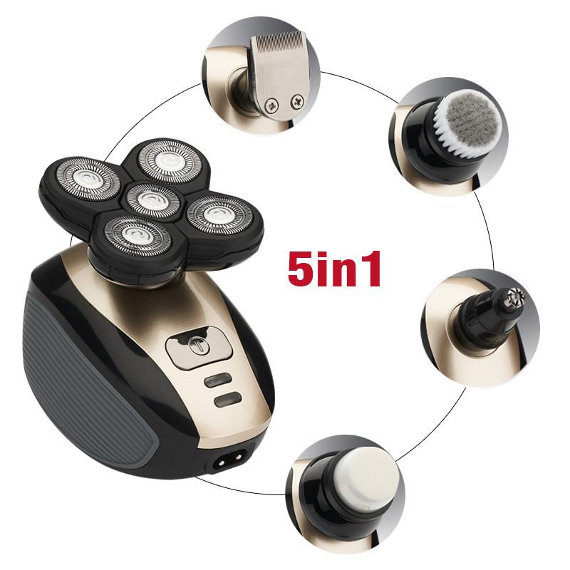 Машинка для стрижки волос налысо Электрическая Бритва Пять-в-одном USB Перезаряжаемая KTY