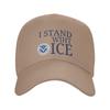 I Stand With Ice United States Immigration and Customs EnforceUnisext Baseball Cap Retro Hip Hop Hats Summer Running Baseball Caps