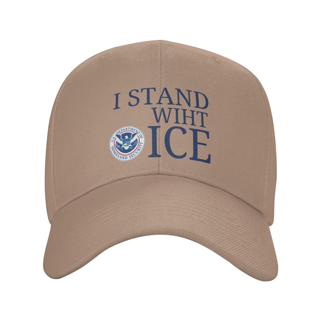 I Stand With Ice United States Immigration and Customs EnforceUnisext Baseball Cap Retro Hip Hop Hats Summer Running Baseball Caps