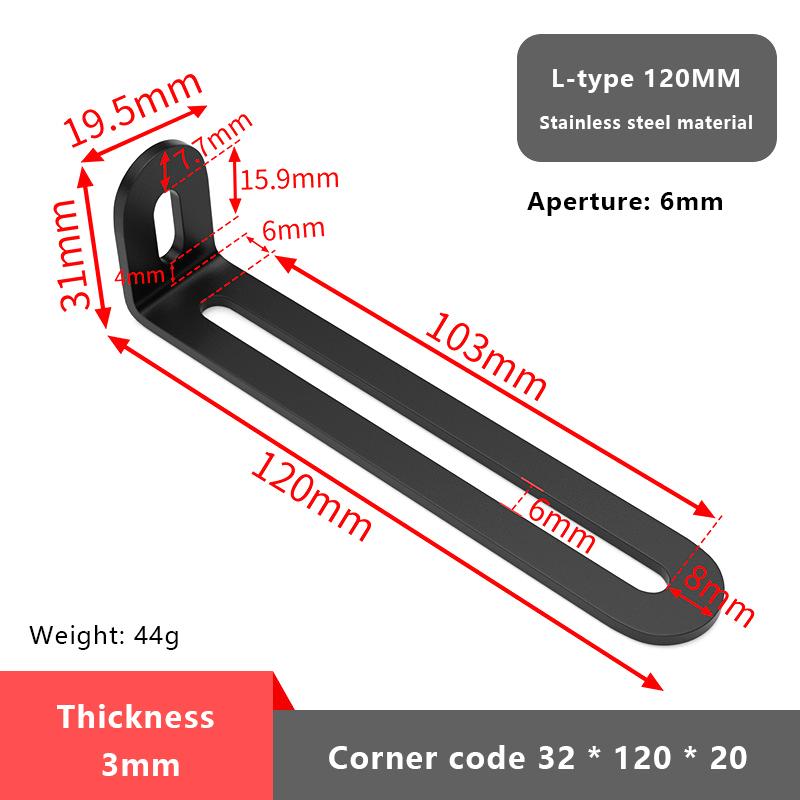 Stainless Steel Adjustable Angle Code Long Hole Activity 90 ° Right Angle Furniture Fixer L-shaped Shelf Bracket Connector
