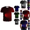 Stylish 3d Printing Round Neck Short Sleeve Shirt For Men In Soft Breathable Fabric