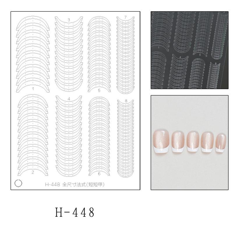 Fully Transparent Hollow French Nail Stickers Spray Painting Stencil French Edges Templates Patting Glue Adhesive Auxiliary Tool