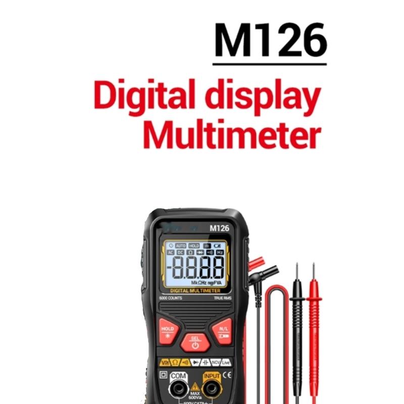 Auto Ranging Digital Multimeter with Live Wire Detection Backlit Screen Ergonomic Design Electric Measurement Device