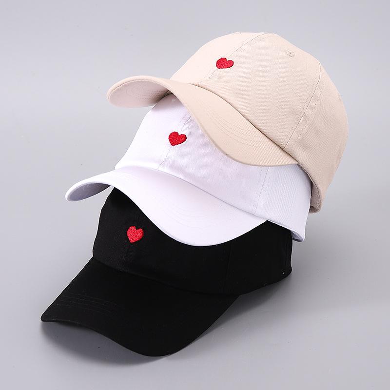 Cross Border Amazon Embroidered Little Love Baseball Hat Simple and Fresh Outdoor Leisure Duck Tongue Hat Factory, Adjustable