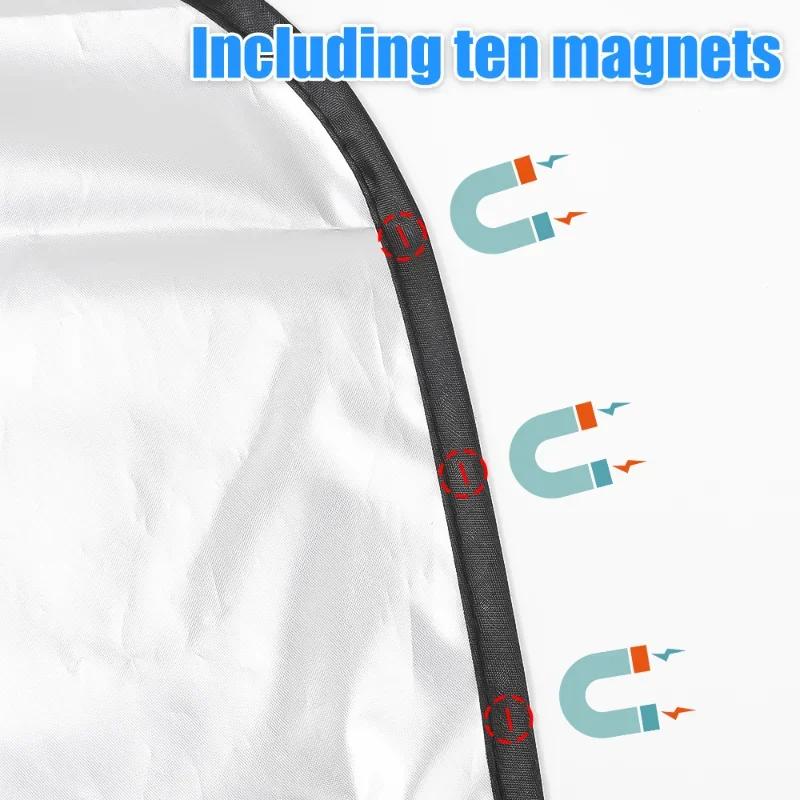 Car Magnetic Sun Shade Cover Side Window Sunshade UV Protection Black Curtain Mesh Full Blackout Film Insulation Cloth Covers