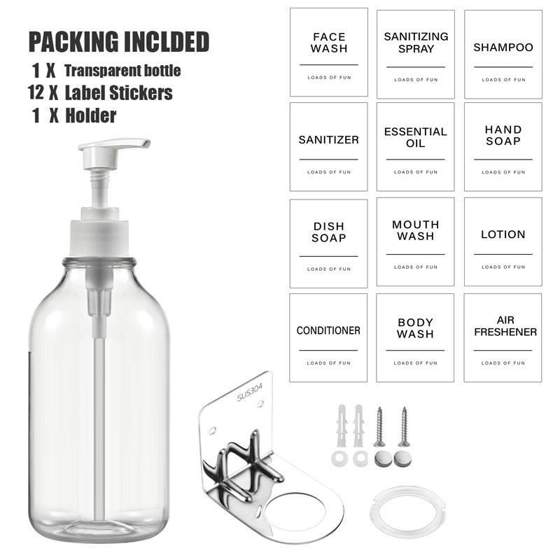 Диспенсер для шампуня и кондиционера настенный 500 мл многоразовый флакон для мыла для ванны лосьон для душа мыло дозатор для ванной комнаты