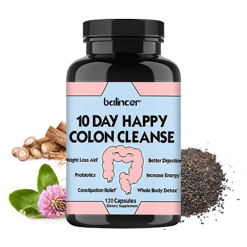Daily colon cleansing capsules probiotics and herbs to improve constipation detoxify and promote digestion 120 capsules