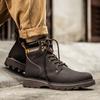 Модные мужские осенне-зимние ботинки до щиколотки желто-коричневые с мехом из натуральной кожи повседневная обувь высокого качества для мужчин на открытом воздухе рабочая обувь 2024