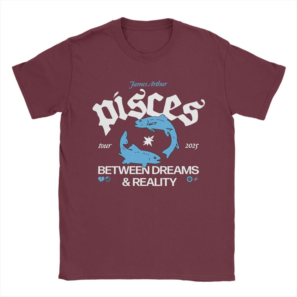 Men TShirts James Arthur Pisces  Casual Pure Cotton Tees Short Sleeve  T Shirts Crew Neck Clothes Plus Size